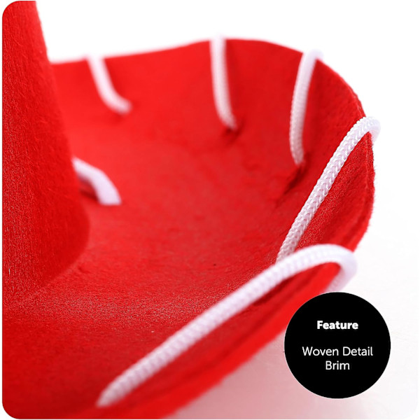 Barns svarta cowboyhatt - Cowboy och cowgirl hatt accessoar - Perfekt för vilda västern och cowboy-temafester, World Book Day eller någon annan snygg dr Red Pack of 1