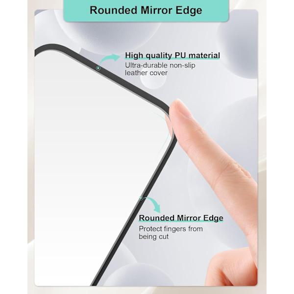 Compact Makeup Mirror for Dressing Table, Small Foldable Mirror, Handheld, 10 x 7 cm, Black