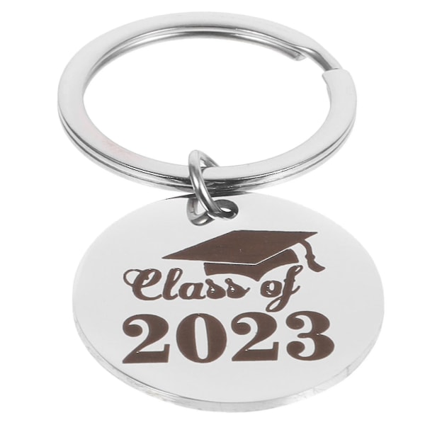 Klasse af 2023 eksamen nøglering rustfrit stål eksamen gave nøglering taske hængende ornament