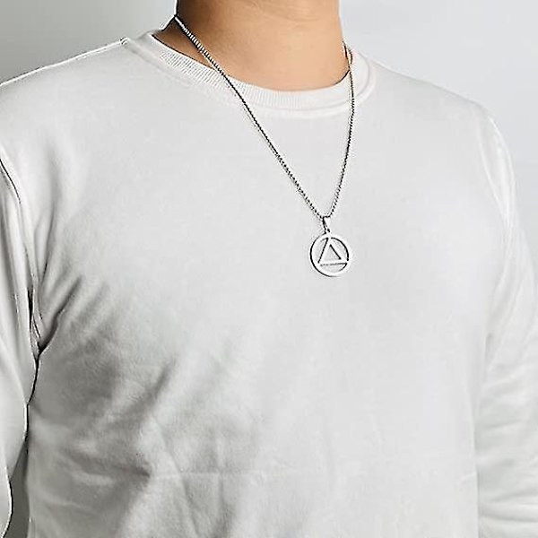 Halsband för män i rostfritt stål Aa Recovery Triangle Halsband Nykterhetsgåvor för män