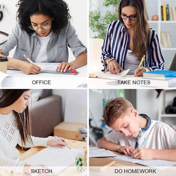 6 Pcs Inkless Pencils, Reusable Eternity Pencil with Replaceable Nib with 6 Replacement Nibs, Portable Infinite Pencil