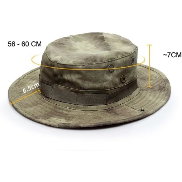 Boonie Tactical Fisherman Hat - Aurinkosuoja Visio Camouflage Retkeilyyn, Vaellukseen ja Kalastukseen, Unisex WL