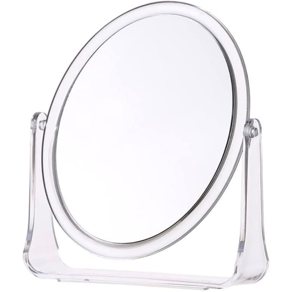 Suurentava meikkipeili jalustalla Pieni kosmeettinen meikkipeili Kylpyhuoneen parranajopeili, peilipöydän peili, kaksipuolinen pyöreä peili
