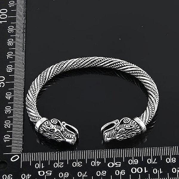 Huvud av varg armband för män viking smycken mode accessoarer guld/silver belagd viking armband herr armband manschett armband