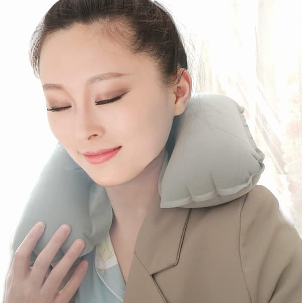 U-shaped Inflatable Neck Pillow for Travel, Lightweight Inflatable Neck Pillow
