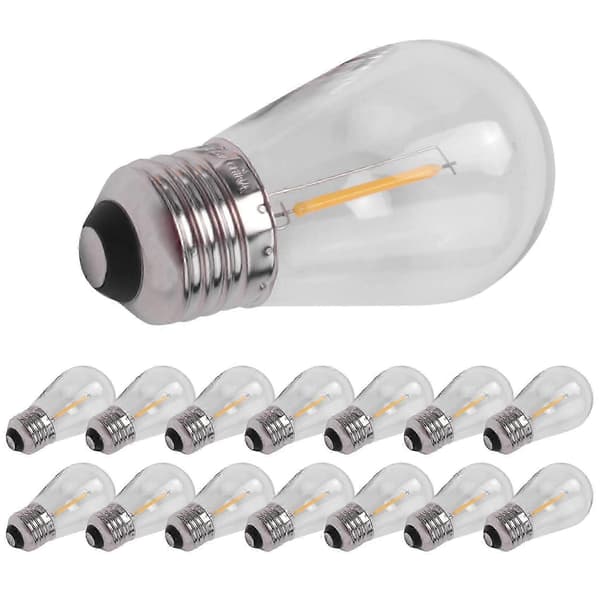 15-pack 3V LED S14 Ersättningslampor Splittersäkra Utomhus Solcellslinga Varmvitt