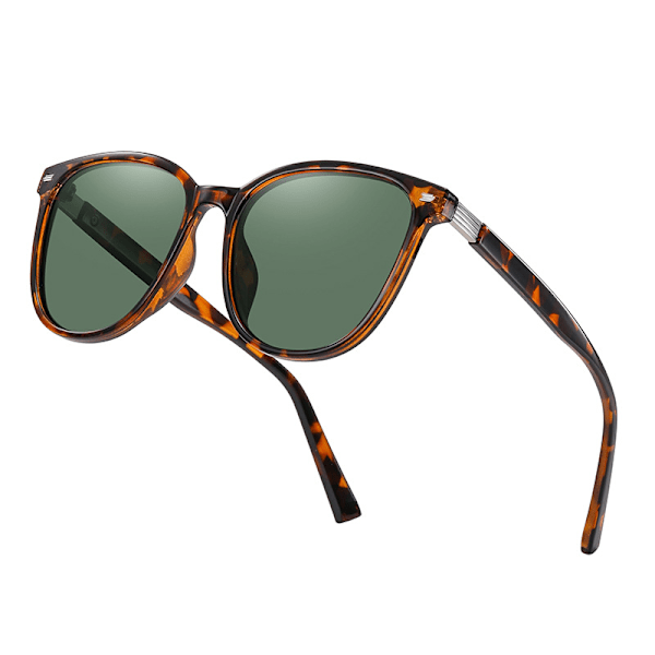 Polariserte solbriller for kvinner med vintage speillinser og UV400-beskyttelse - Motebriller Tortoiseshell