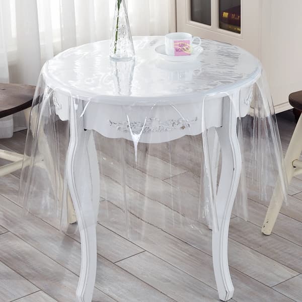 PVC Vinyl Tablecloth Protector in Round 90cm (Clear 0.25mm)