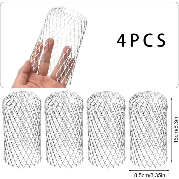 4-pak aluminium tagrendebeskyttere Udvidelig filtersi Løvsil Tagrende Sigte nedrørsdæksler Beskyttelse Nem installation Mos, møg, mudder og snavs 4 Pack