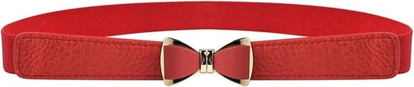 Dame 1\" Bred Sløyfe Smalt Elastisk Midjebelte Stretchbelte Tykt Belte