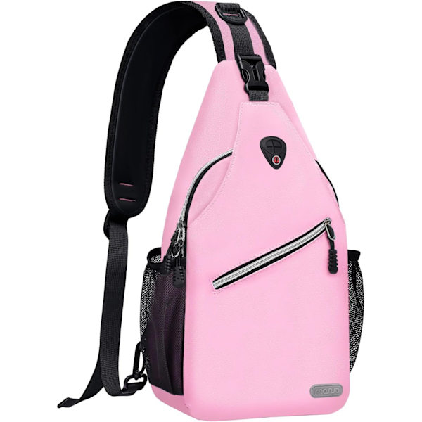 Sling-reppu, monikäyttöinen crossbody-olkalaukku, matkustus- ja vaelluspäiväreppu Light Pink