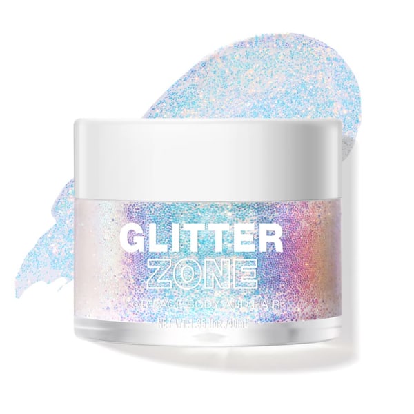 Holografinen Body Glitter Gel -geeli vartalolle, kasvoille, hiuksille ja huulille. Väriä vaihtava glittergeeli valossa -1,35 unssia (1# )