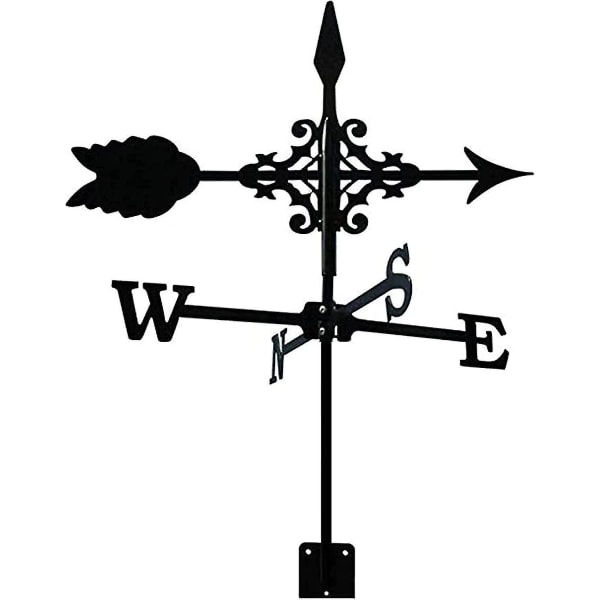 Metall værhane med pilpynt, hage H-stake værfane vindvinge Profesjonelt måleverktøy Vindretningsindikator, 35 * 50 cm