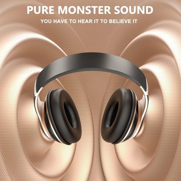 Bluetooth-hodetelefoner Over Ear, 6 EQ-moduser Trådløse Hodetelefoner Over Ear, 65 Timer Spilletid