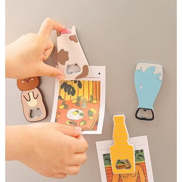 Flasköppnare - Tecknad Design - 2 Stycken - Magnetisk - Ergonomisk - Hållbar