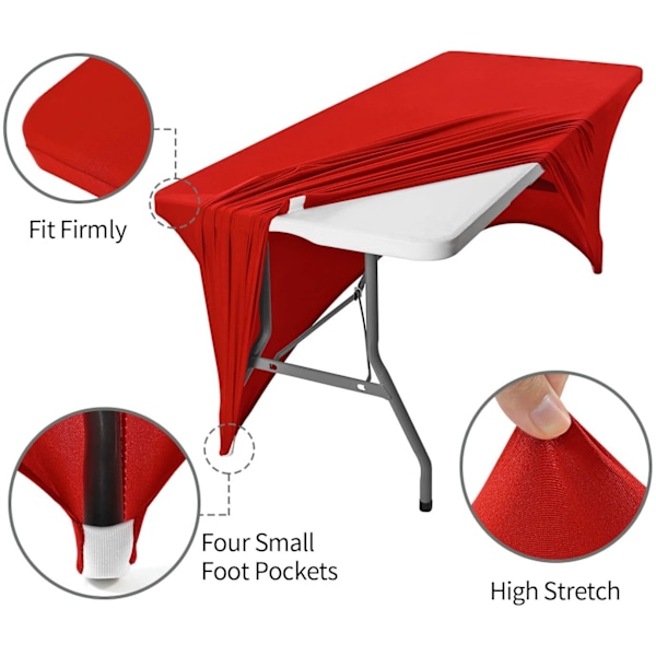 183 cm elastisk dug til hobby, spandex elastisk dug, vaskbar og krøllefri rød Red