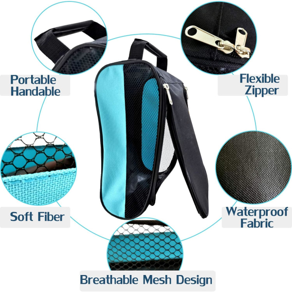 Golf Shoe Bag, Golf Shoes Bags Men/Women Outdoor Zippered Carrier Bags with Ventilation Sport Shoes Bag Travel Shoe Bags, Sky-Blue, Common