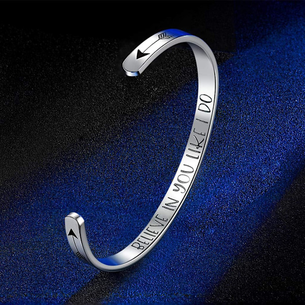 Vänskapsarmband för kvinnor - Inspirerande vänskapspresenter till bästa vän, motiverande manschettarmband för systrar, mamma, lärare, presenter 1BELIEVE IN YOU LIKE I DO