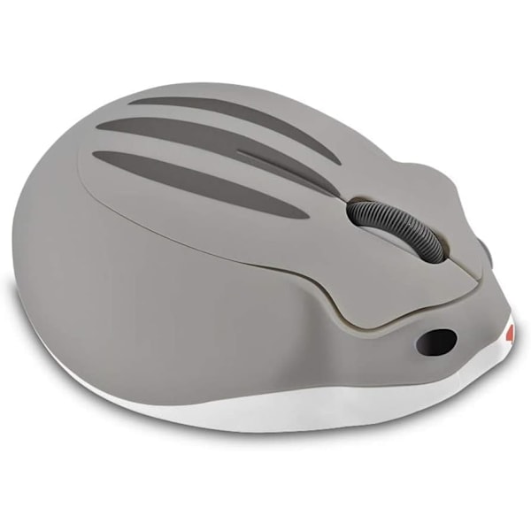 Wireless Mouse Cute Hamster Shaped Computer Mouse 1200DPI (Grey)