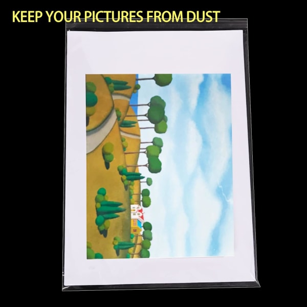 A4 Klar Selvklebende Poser 100 Pakning, 22x30cm Selvforseglende Cellofan Displayposer/Forseglingsposer, Side Luftehull, Pustende Hull Clear A4