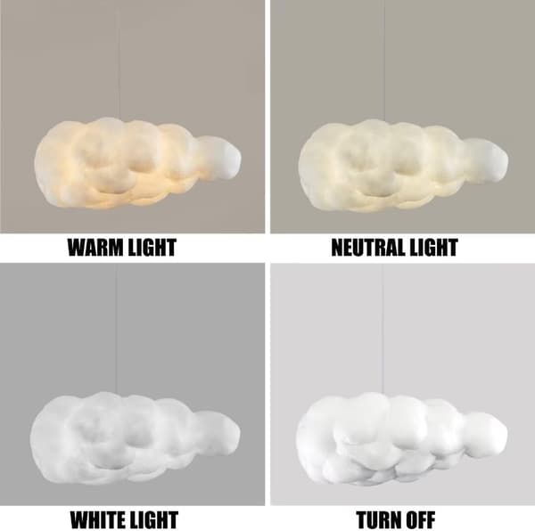 Simulation Cloud Hanging Light Creative Cotton Cloud Chandelier Ceiling Lamp Decorative Cloud Ceiling Lamp Hanging (30*20CM)