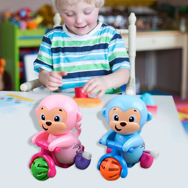Monkey Clockwork Toy Nostalgisk Stil Söt Intressant Ridande Monkey Batterifri Interaktiv Klassiska Leksaker Pojkar Flickor Kindergarten Cartoon Animal Wind-