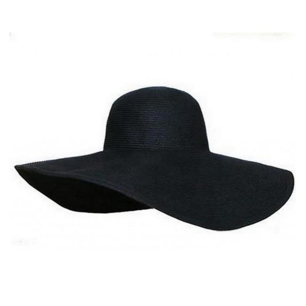 Bred Storbrems Hat Floppy Fold Summer Black