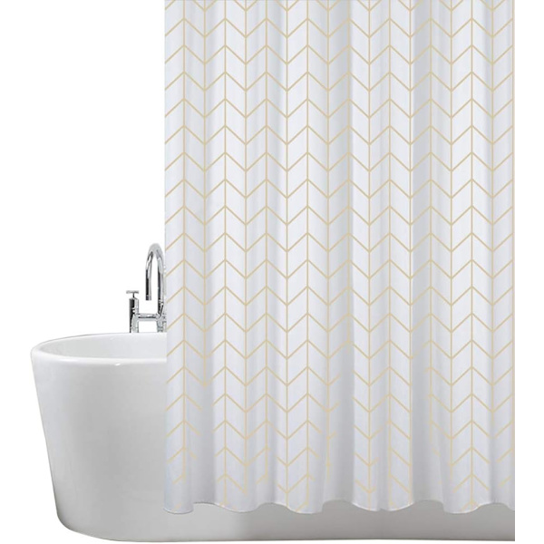 Bruseforhæng skimmel- og meldugbestandigt 180 x 180 cm (71 x 71 tommer) | 100 % polyester - sildebensmønster - pakke med 2 Herringbone 180 x 180 cm  2 Pack