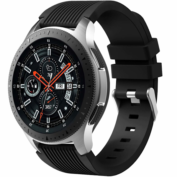 Rem Kompatibel med Samsung Galaxy Watch 3 45mm/Galaxy Watch 46mm/Huawei GT 2 46mm, Bløde Silikone Sports Armbånd Udskiftning til Mænd Kvinder black