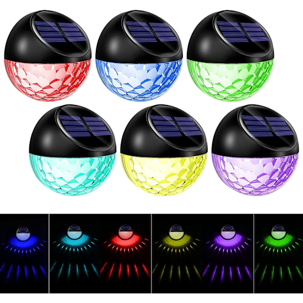 KMASHI Solar Lights, Solar Fence Lights, Solar Garden Fence Lights,Decoration Garden, Fence, Patio and Yard,Halloween and Christmas Holiday Use RGB(