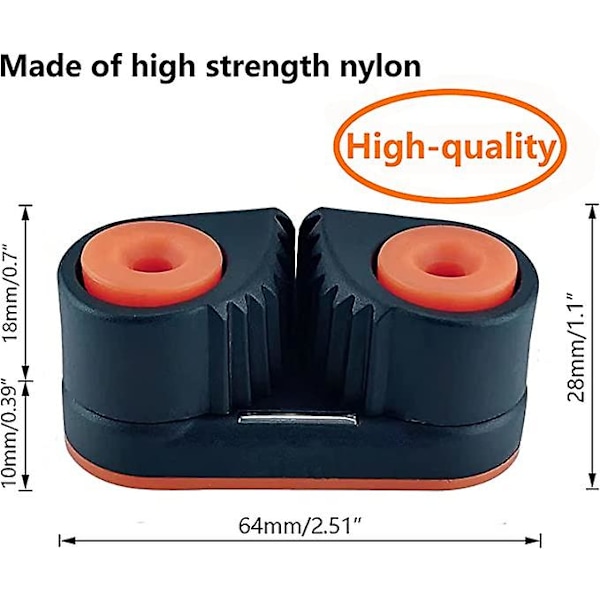 Komposit Cam Cleat med kuglelejer, 2 stk., orange/sort
