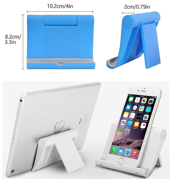 2-pakning Mobiltelefonstativ Holder for Skrivebord Vuggedokk Justerbar Kompatibel med iPhone 16 15 14 13 Pro Max Xs XR X Plus, 4\"-8\" Mobiltelefoner (Svart)