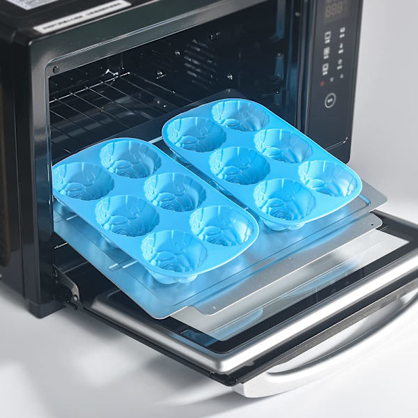 6-hullet silikone blomsterformet form, sæt med 3 stk. non-stick fødevaregodkendt silikone jumbo roseform til slik chokolade gelé, isterning - roser