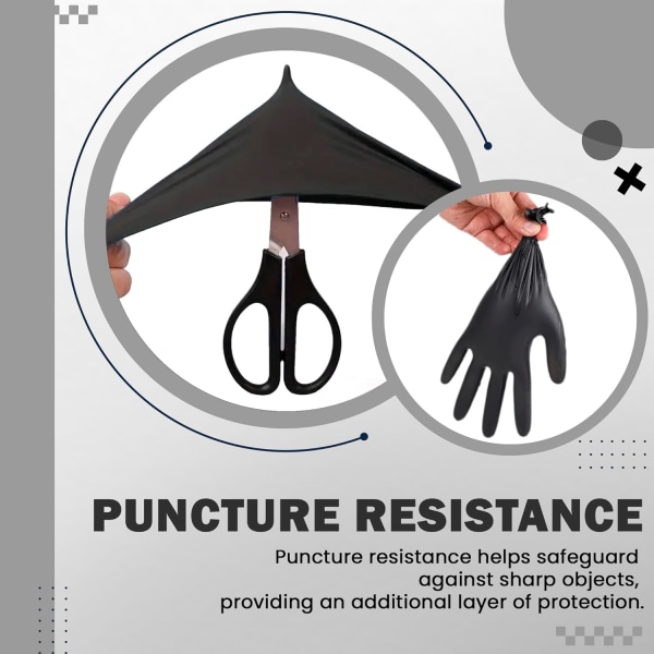 Sorte engangshandsker i nitril til flere formål, pudderfri, engangsbrug, ekstra stærke - æske med 100 Black XS