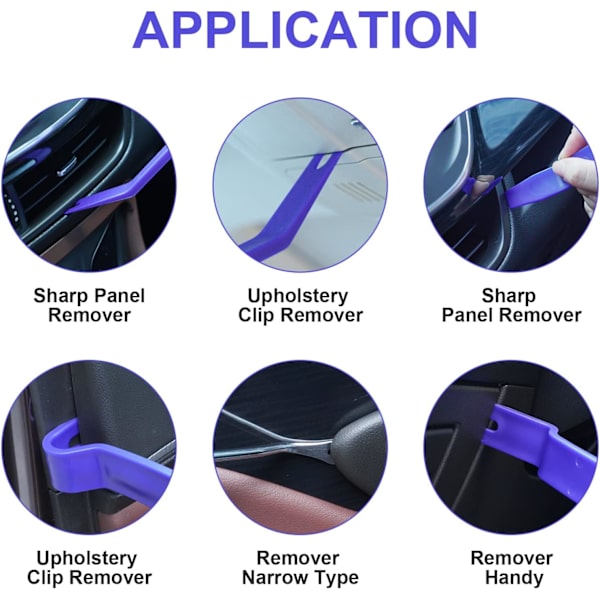 14PCS Bil Auto Trim Demontering Kits, Verktygssatser för Bilradio Dörr Instrumentbräda Installation, Plast Pry Verktyg, Bilpanel Dash Interiör Tillbehör #7 14pcs Blue