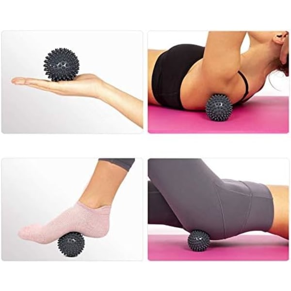 Plantar Fasciitis Fodmassage Rulle - RIGHTWELL Muskel Massager & Hård Pigkugle Sæt Perfekt til Armsmerter - Hæl & Fod Smertelindring Gray/ Green 1 ball