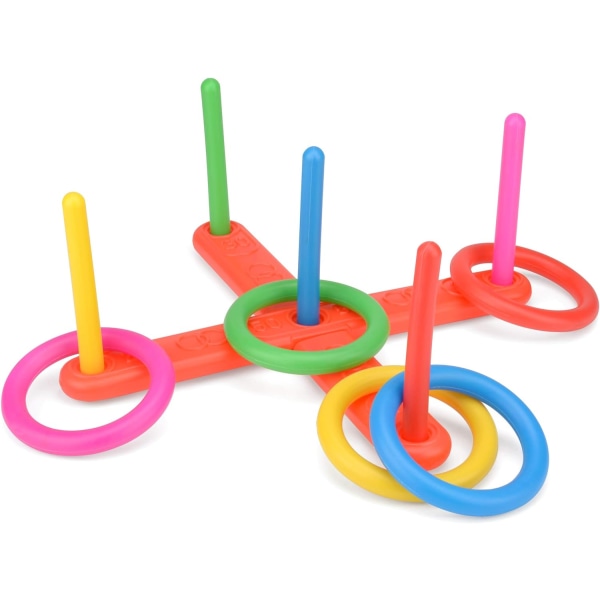 Quoits Set, Plastic Ring Toss Game for Kids, Outdoor Games Set