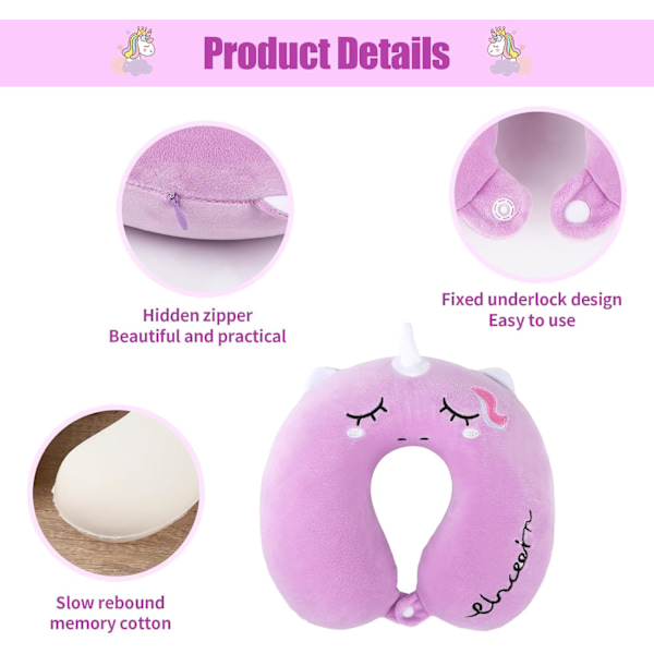 Pute Cartoon Dyre Nakkestøtte Pute 30 * 30cm Memory Foam Nakkepute U-formet Elastisk Barn Reisepute Bærbar U-formet Pude for D 30*30cm