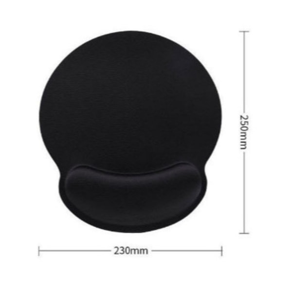 Musemåtte (Sort), Polstret Ergonomisk Håndledsstøtte, Rejsevenlig Musemåtte med Blød Memory Foam Gel Pad