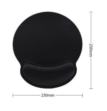 Musematte (Svart), Polstret Ergonomisk Håndleddsstøtte, Reisevennlig Musematte med Myk Memory Foam Gelpute