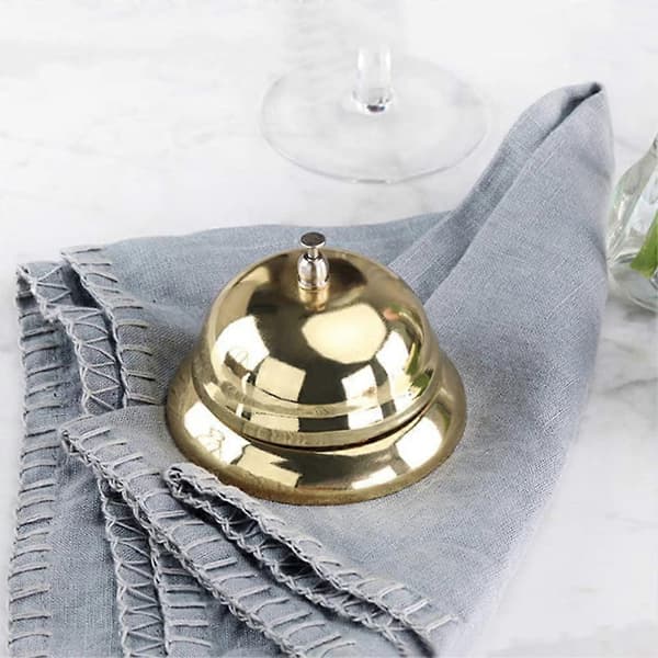 Gyllene Handpressande Klocka Serviceklocka Restaurang Ringklockor Reception Kundklocka