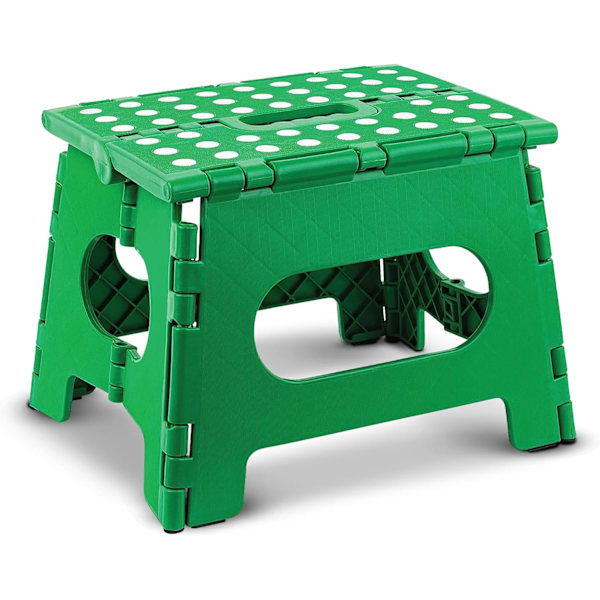 Sammenleggbar trinnkrakk - Den lette trinnkrakken er robust nok til å støtte voksne og trygg nok for barn. Åpnes enkelt med ett kast. Flott for Green 9Inch