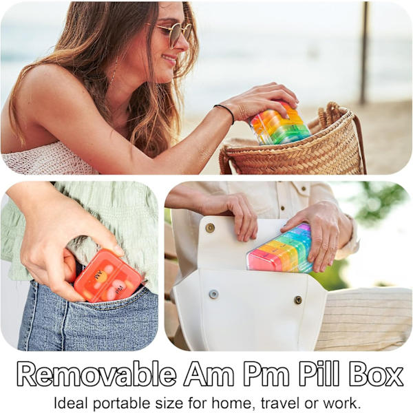 Weekly Pill Organizer, Portable Case for Fish Oils, Vitamins, Supplements