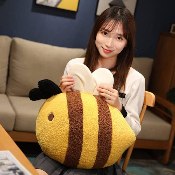 Söpö tyynypehmolelu mehiläinen täytetty eläin täytetty mehiläinen pehmolelu mehiläislelut Kawaii pehmeä kimalaispehmo halaava täytetty kimalaislahja Bumble Bee