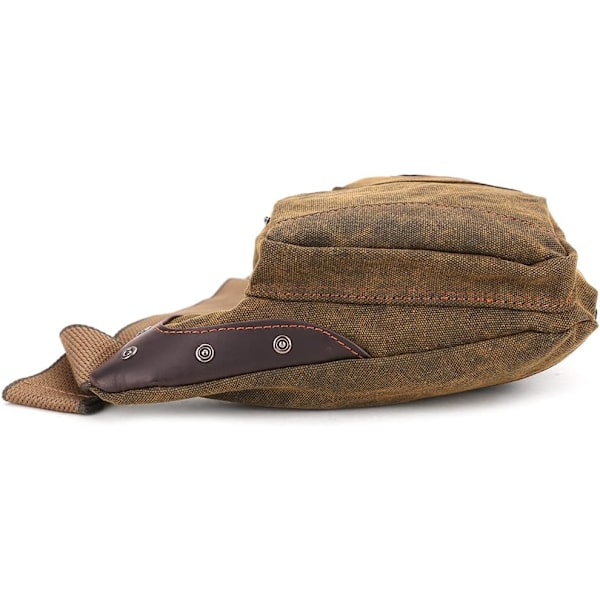 Canvas Snedväska Crossbody Ryggsäck för Män Kvinnor Utomhus Resor Taktisk Vandring Camping Axel Bröst Pack Casual Dagryggsäck Brun #39brown(canvas)