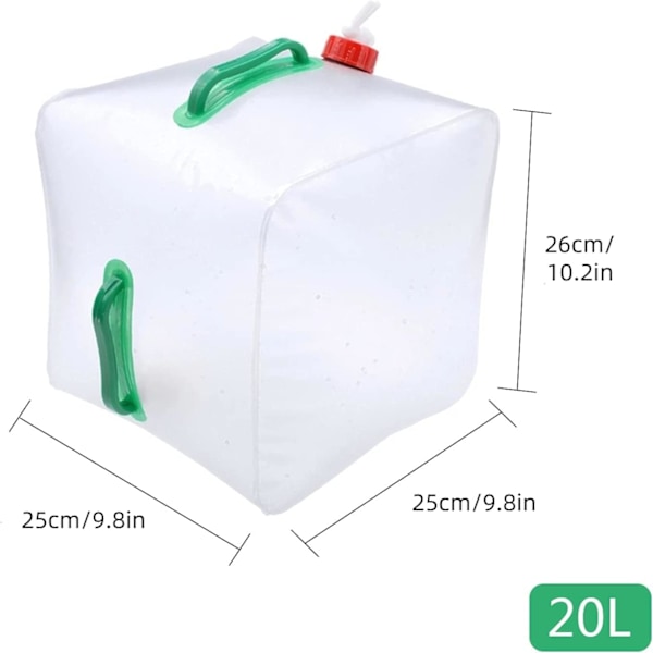 L/20L Vattenbehållare Hopvikbar Kran Skrivbordsdispenser Fällbar Vattenbärare Transparent Lätt Bärbar Vattentank Camping Förvaringsbärare fo 20L