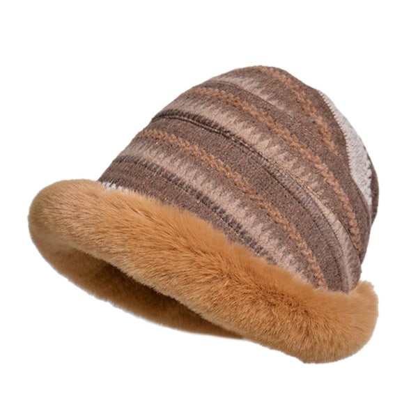 Fluffy Bucket Hat Tjock Mjuk Mode Fiskarhatt Mode Bucket Hat Varm Vinter Fisherman Beanie Utomhus Vinterhatt för flickor Kvinnor(A)