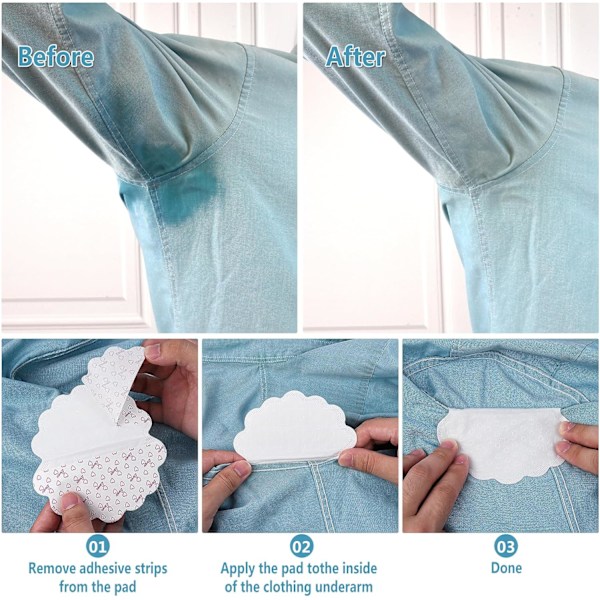 Armhålesvettpads - Engångssvettpads för armhålor - Antiperspirant Absorberande Luktblockerande Pads Armhåleklänningsskydd, Bekämpar Hyperhidro 30 Pads