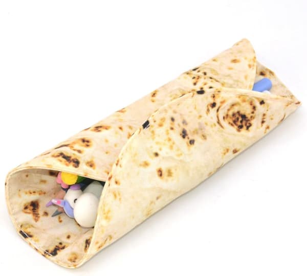 1 st Canvas Bärbart Pennfodral, Rullbart Pennfodral, Pannkaksburrito Design, Taco Pennförvaringspåse