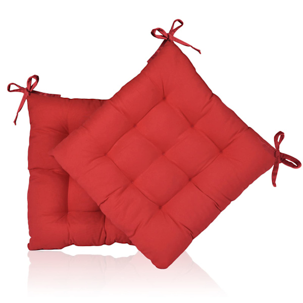 Sitsdynor för matstolar, set om 2 nya uppgraderingar och tillräckligt fyllda 40×40CM tjocka mjuka och bekväma matstolsdynor sitsdynor med slipsar